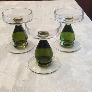 Set of 3 glass candle holders